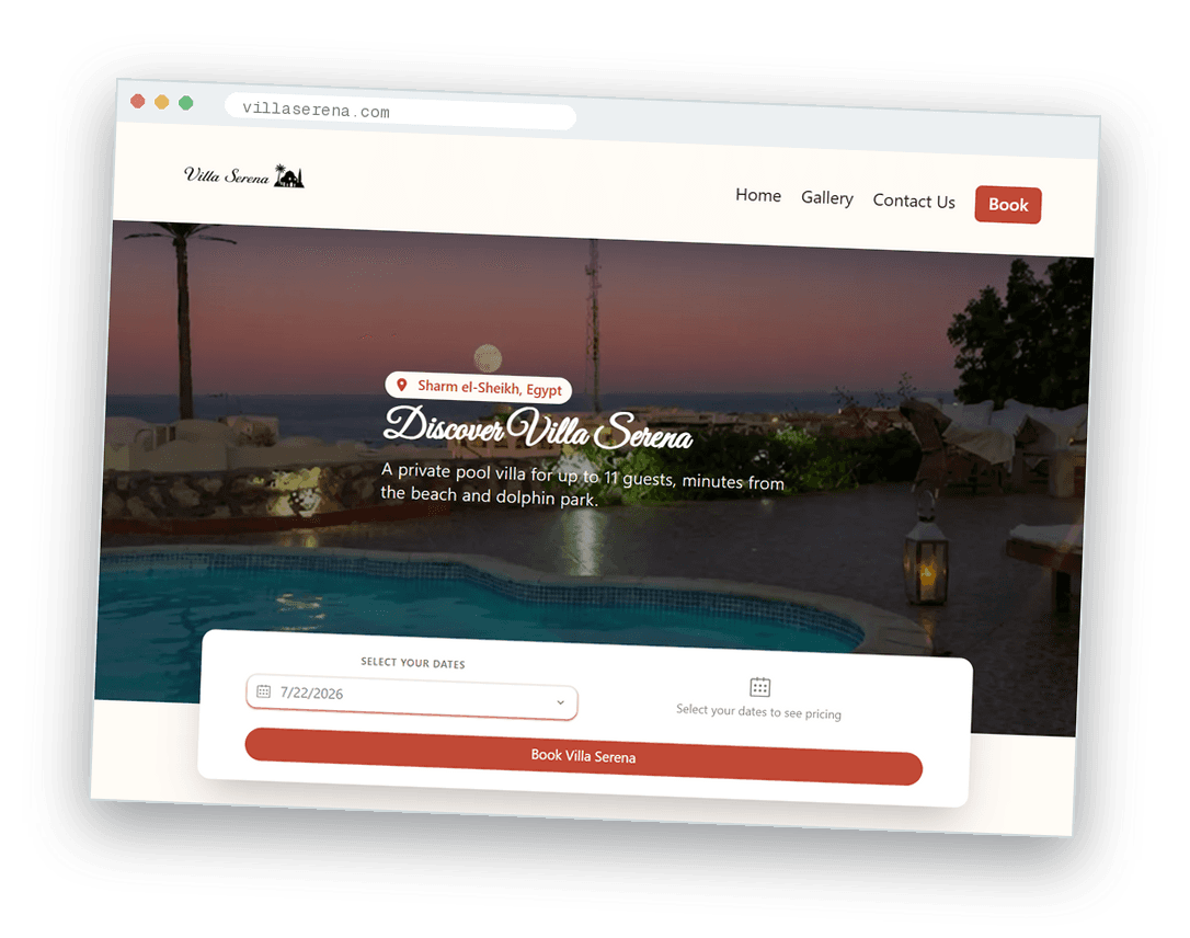 Aperçu du site Villa Serena réalisé par HNext