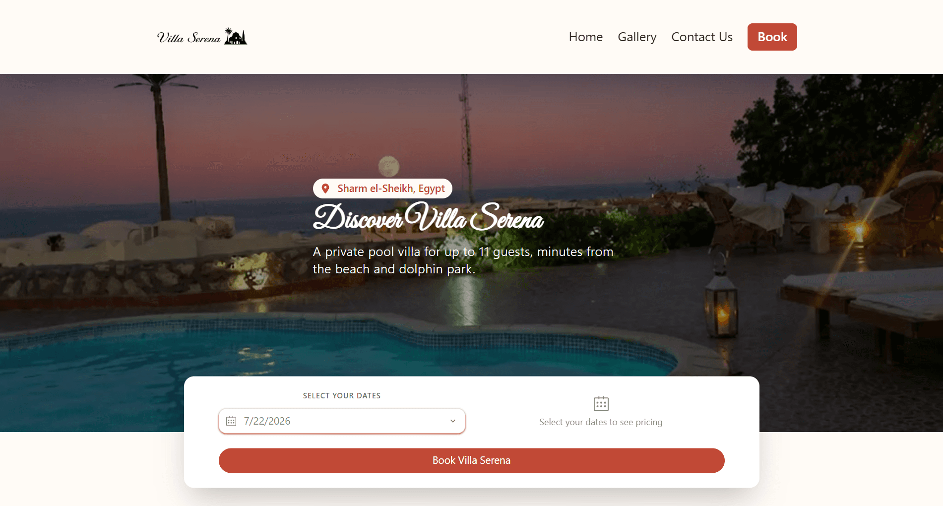 Aperçu du site Villa Serena réalisé par HNext
